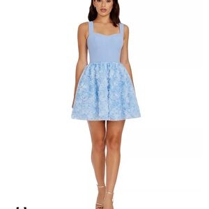 Dress the Population Light Blue Floral Mini Dress